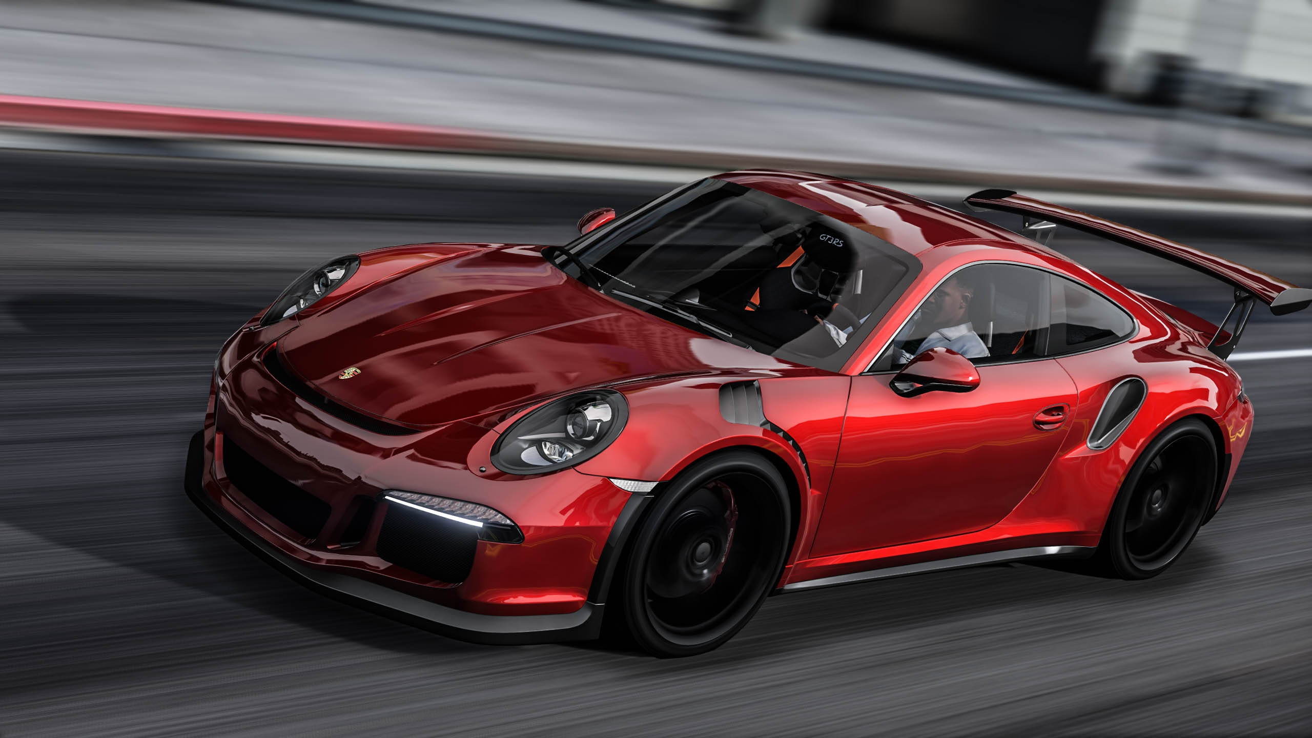 Racing car on track