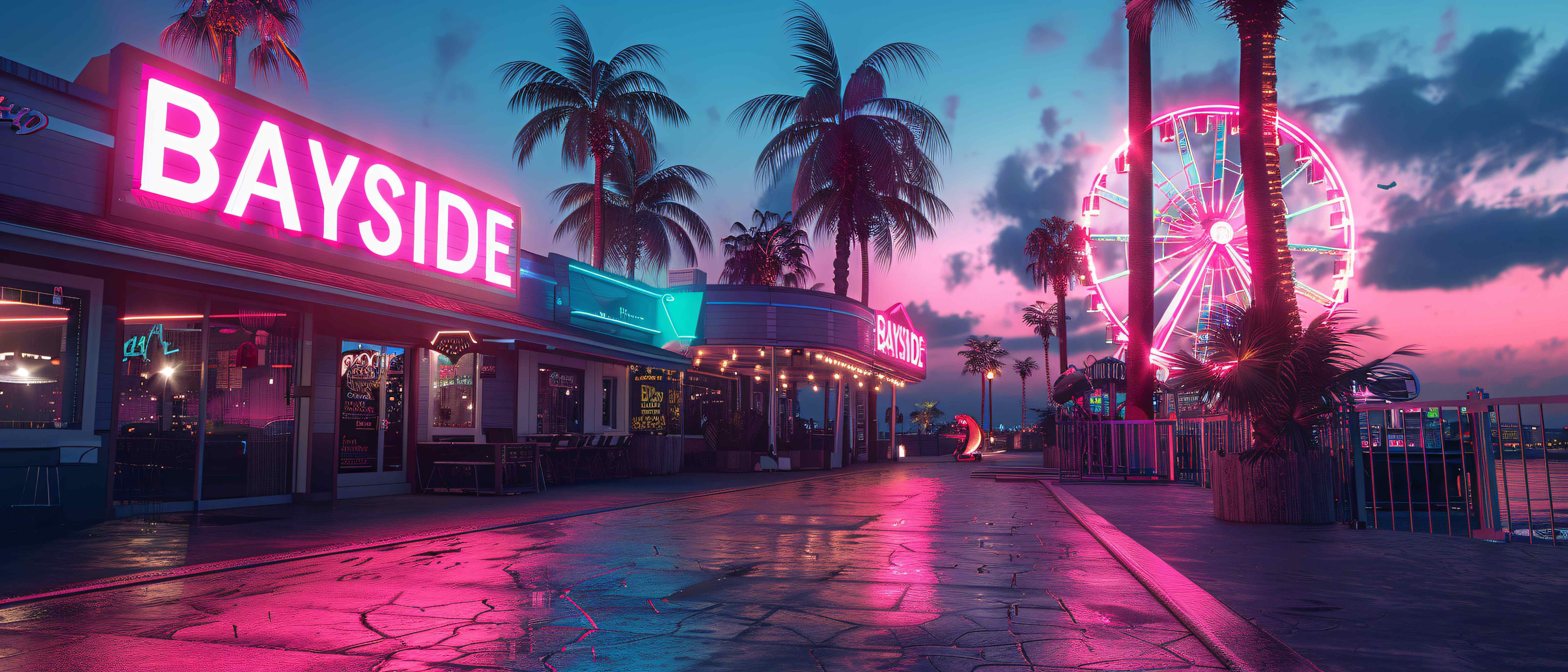 Miami neon boardwalk
