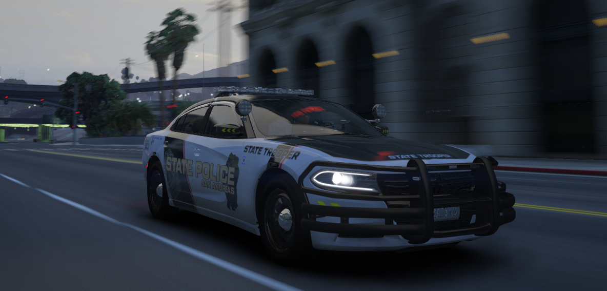 State Police Patrol Car on Highway