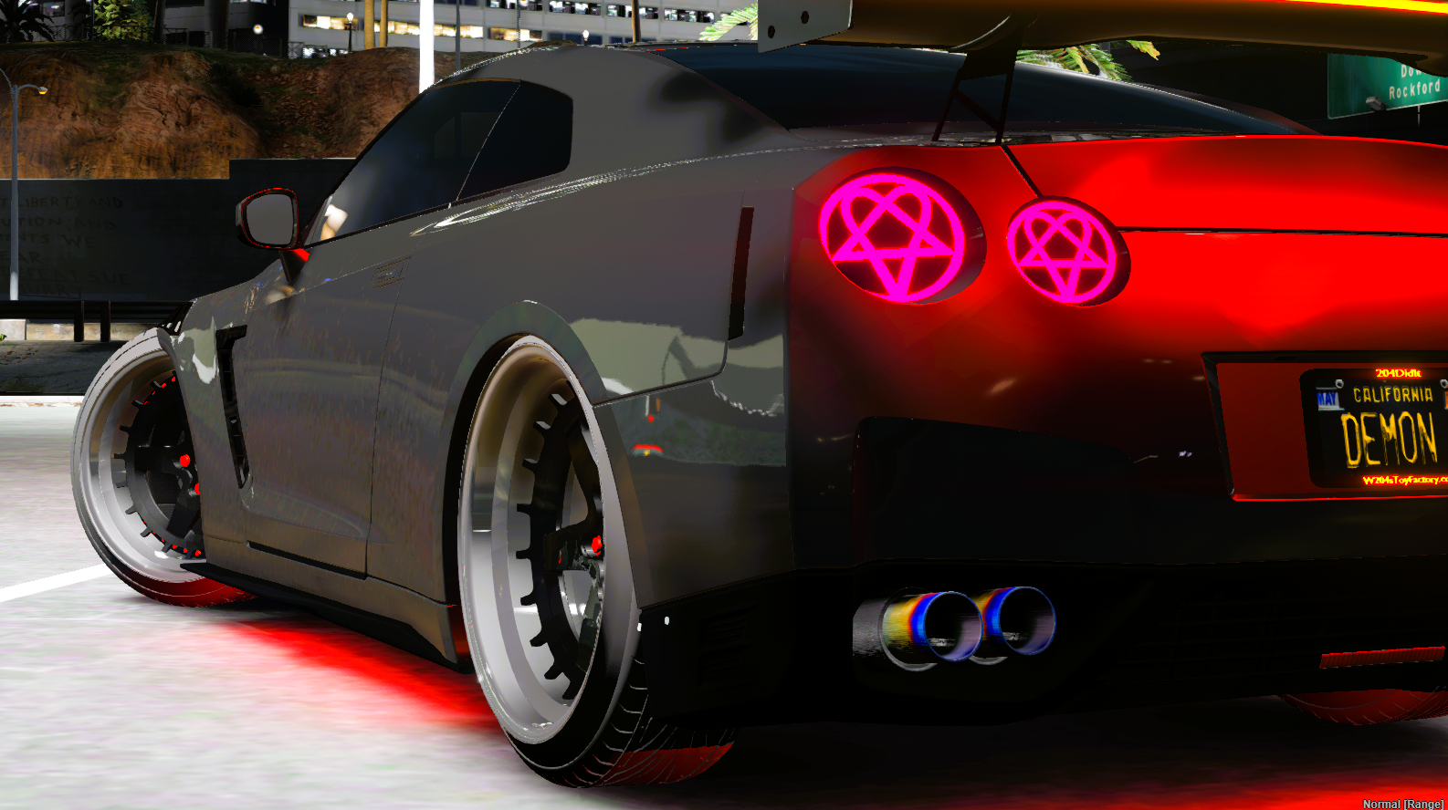 Custom Modified Sports Car with Neon Lighting