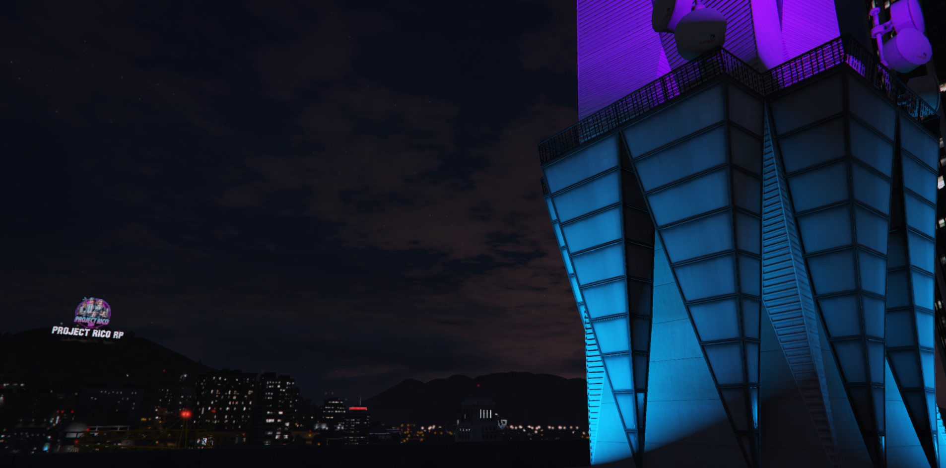 Project Rico Roleplay Cityscape with Neon Building