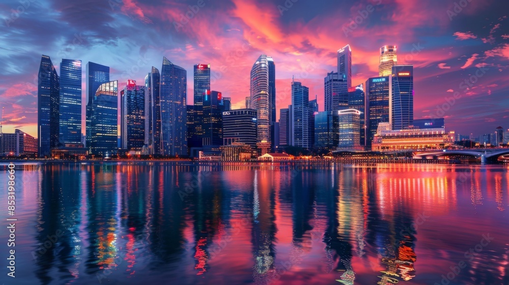 Cityscape at sunset